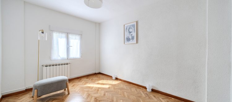 Salón amplio y luminoso de una vivienda en Chamberí